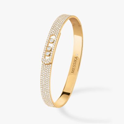 Move Noa Full Pavé Bangle - Yellow Gold Diamond