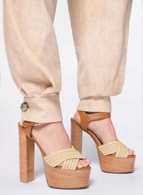 Raffia Heeled Platform