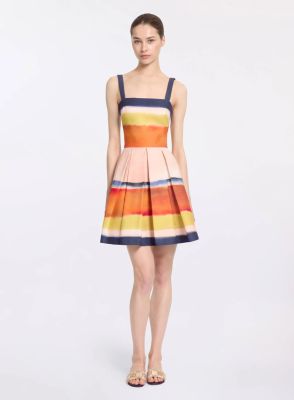 Printed Cotton Short Dress