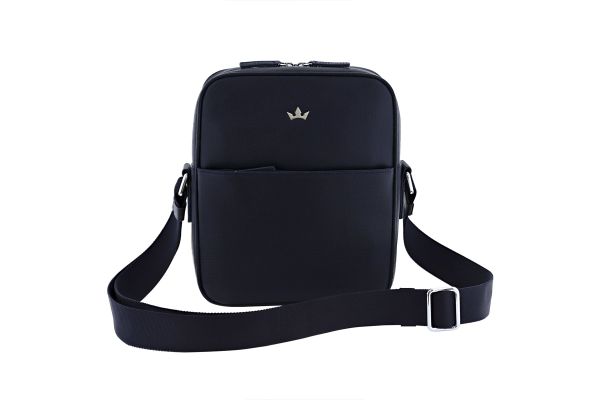 Award Messenger Bag Italian Leather Navy Blue