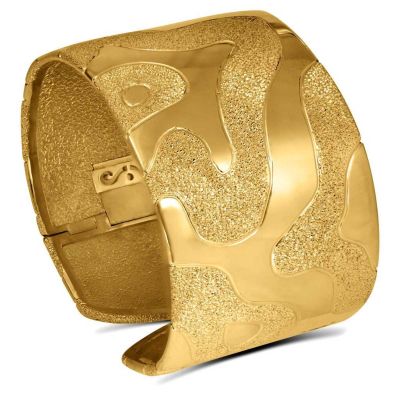 Silver Yellow Glossy Cora Cuff Bracelet