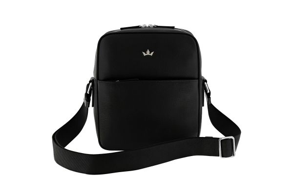 Award Messenger Bag Italian Leather Black