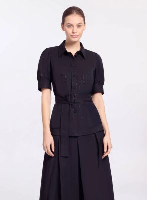 Pinstripe Crepe Shirt